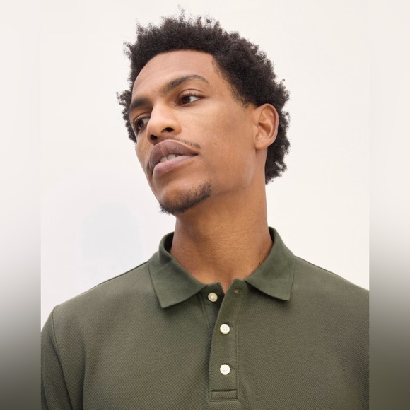 New Everlane Men's Green Polo Shirt Size Medium - Picture 3 of 6